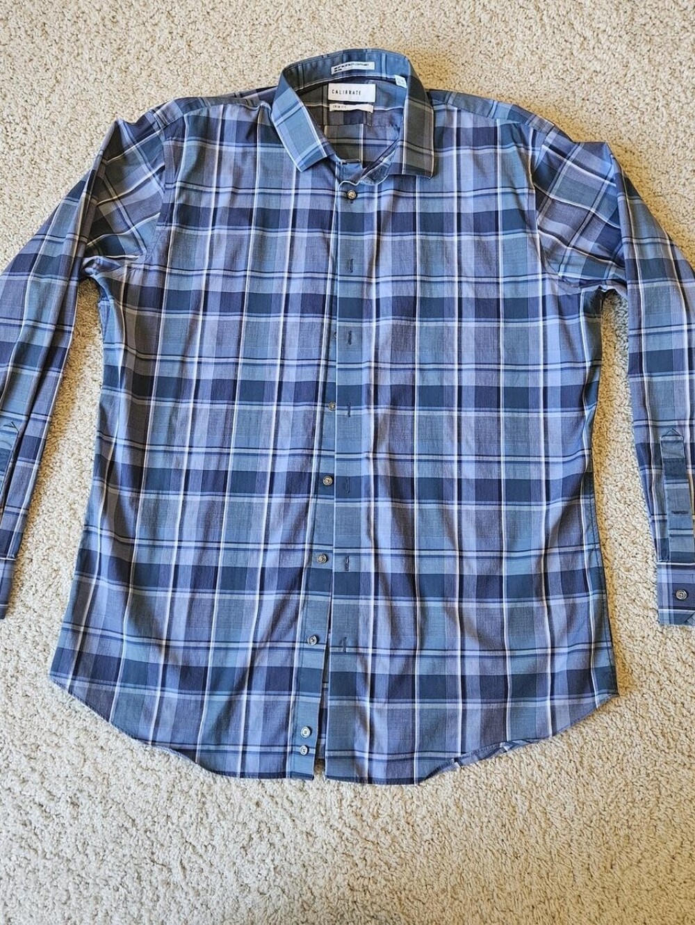 Nordstrom Calibrate Blue and Gray Checkered Shirt